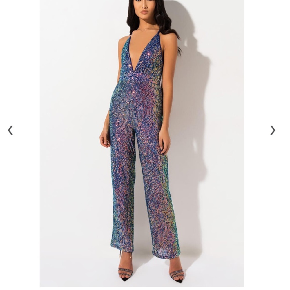 Akira Wildfire Sequin Jumpsuit